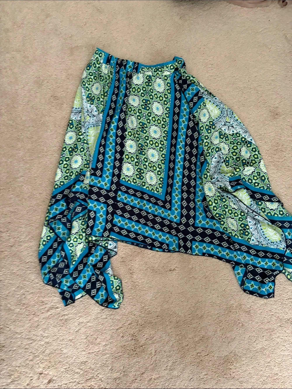 Bohemian Blue & Green Patterned Women's skirt